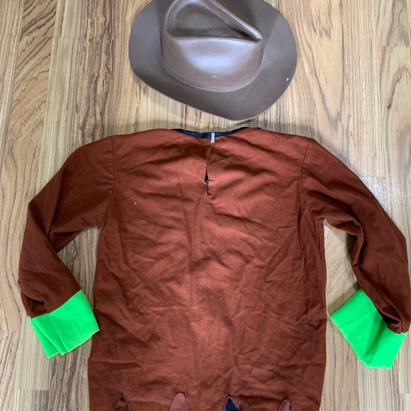 Scarecrow Halloween Shirt  And Hat Dress-up Costume size 5-7 - Picture 4 of 4